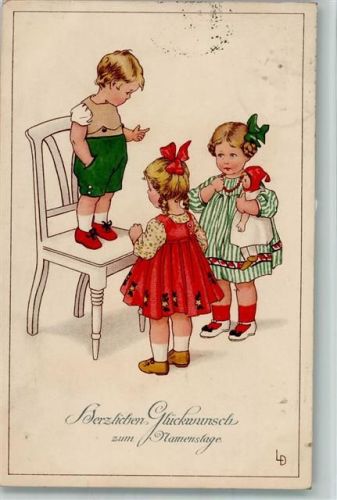 Namenstag - Meissner & Buch Serie 2299 Litho, Stempelspuren
