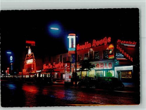 St. Pauli Reeperbahn Nacht Beleuchtung Moulin Rouge Litfaßsäule