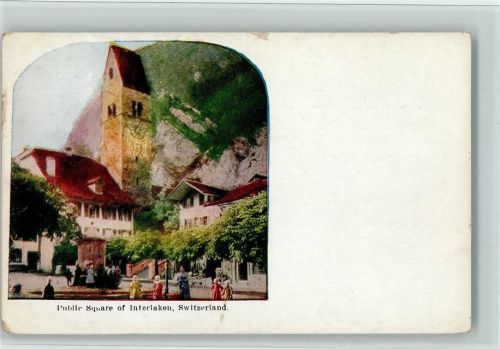 Interlaken Public Square Öffentlicher Platz Kirchturm Brunnen