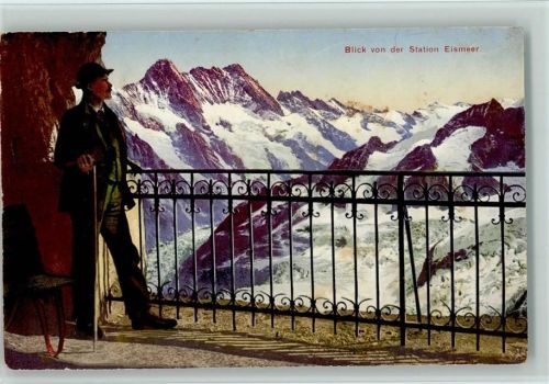 Jungfraujoch Jungfraubahn Station Eismeer Bergwanderer