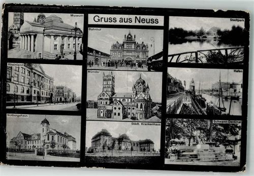 Neuss 1919 Museum Rheinland Notburghaus Bahnhof Münster Krankenhaus Schwann Denkmal Feldpost 99
