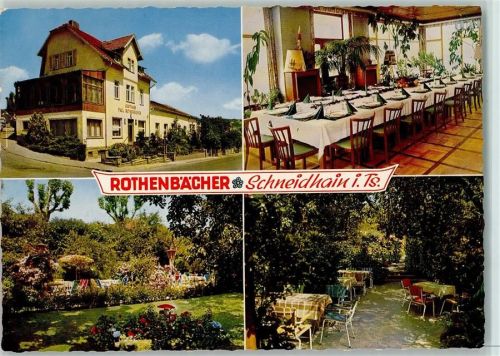 Schneidhain Gaststätte Rothenbächer Innenaufnahme Garten 4-Bildaufnahme