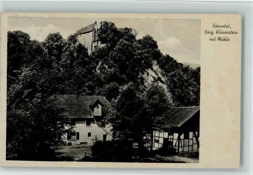 Kleve Hönnetal Burg Klusenstein mit Mühle