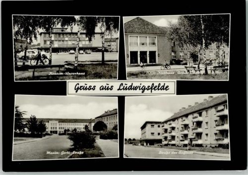 Ludwigsfelde Konsum-Warenhaus FDGB-Klubhaus Arthur LudwigMaxim-Gorki-Straße Straße des Aufbaus 4-Bildaufnahme