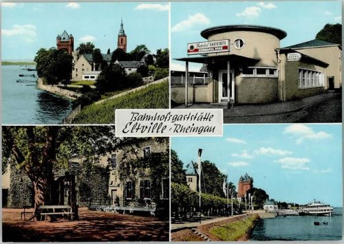 Eltville Bahnhofsgaststätte Ortsansichten 4-Bildaufnahme