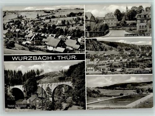 Wurzbach Gesamtansicht Viadukt im Sormitztal Klubhaus und Rat der Stadt Blick zur Siedlung Bad Mehrfachaufnahme