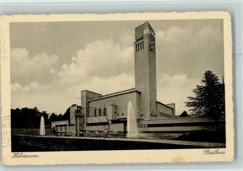 Hilversum 1937 Stadthaus mit Turm AK