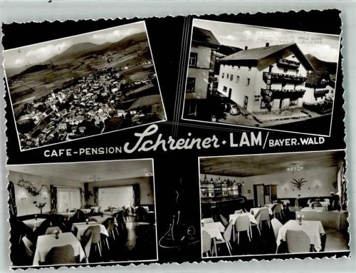 93462 W8496 Lam , Oberpf Foto AK Cafe Pension Scheiner