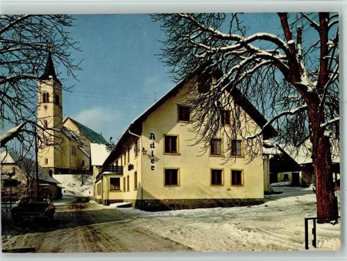 Rickenbach Gasthof Pension Adler Winteraufnahme Kirche