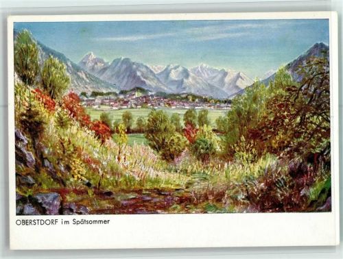 Oberstdorf Ortsansicht im Spätsommer sign. Eckertsperger
