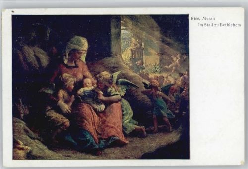 1927 Im Stall zu Bethlehem - Weihnachten Engel eilen herbei