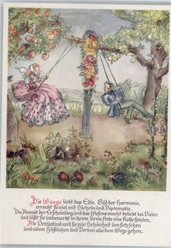 Waage - Schaukel - Emmerich AK Nr. 2609 - sign M. Rohland -