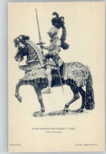 Arnes ecuestre de Carlos V. (1540) Reiter und Pferd in Rüstung
