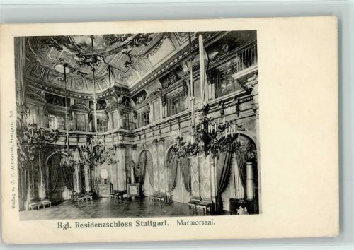 Stuttgart Kgl. Residenzschloss Innenaufnahme Marmorsaal