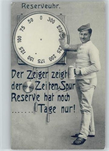 Reserveuhr - Der Zeiger zeigt die Zeitenspur ca 1912 AK