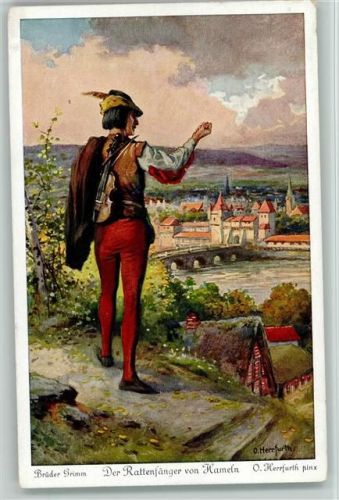 Der Rattenfänger - Märchen - Uvachrom Serie 242 Nr. 4392 AK