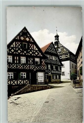 Burgkunstadt Blick zum Rathaus Fachwerkhäuser