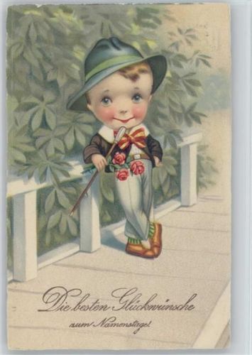 1932 Junge als Mann mit Hut und Spazierstock