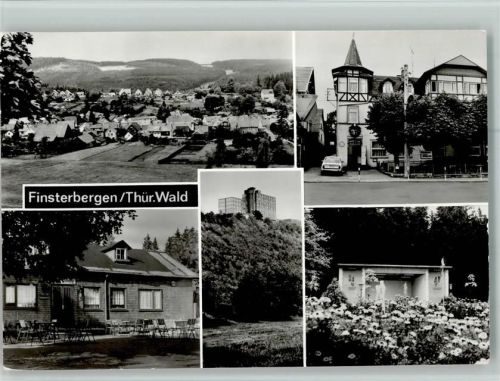Finsterbergen Gesamtansicht Volkshaus zur Linde Gaststätte Schwimmbad Erholungsheim Wilhelm Pieck Naturpark Hüllrod Mehrfachaufnahme