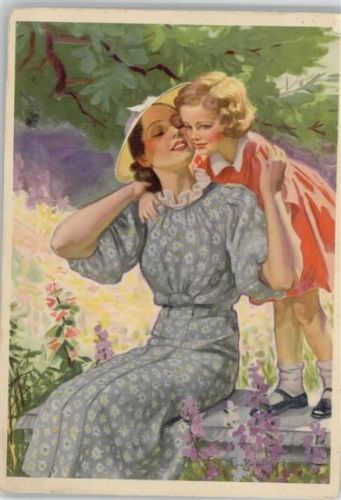 Werbung - Mode - Künstler - ca 1935 AK Mutter und Kind