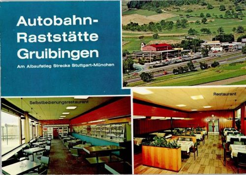 Gruibingen Autobahn-Raststätte Albaufstieg Innenaufnahmen Selbstbedienungsrestaurant Restaurant