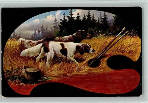 TSN Serie 897 - Malerpalette - Jagdunde - Jagd Schönian, A. Künstlerkarte
