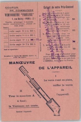 1914 Coupon de Commande - Ventouseuse Fireless - werbung für Gewehre und Munition