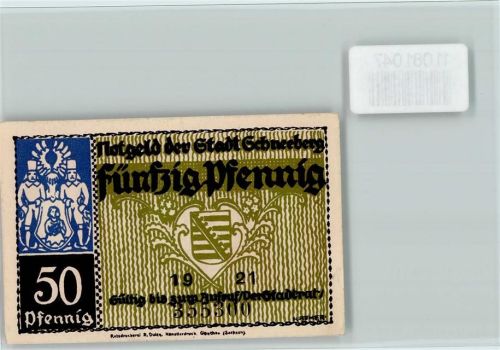 Schneeberg Notgeldschein 50 Pfennig Wappen Langgasse