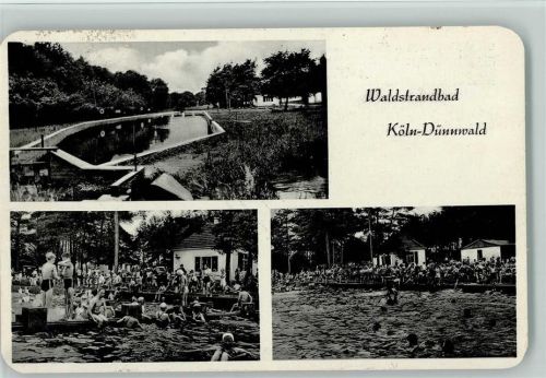 Köln Dünnwald 907 Waldstrandbad 3-Bild-Aufnahme Schwimmbad Freibad