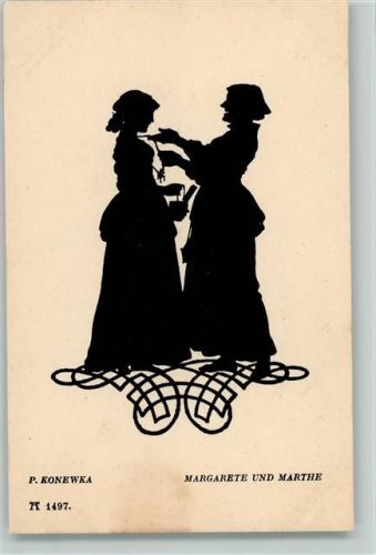 Margarete und Marteh Ackermann Serie 120 Konewka 12 Silhouetten zu Goethes Faust, Scherenschnitte