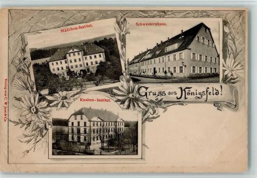 Königsfeld Mädchen Institut, Schwesternhaus, Knaben Institut 1900 AK