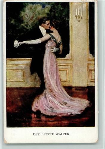 Nr. 742 A Munk - Der letzte Walzer, Tanz, Glamourpaar sign Underwood