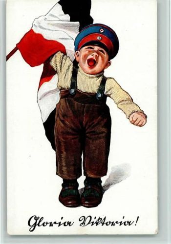 Kriegspostkarte Nr. 38 AK Gloria Viktoria - schwarz-weiss-rot Fahne