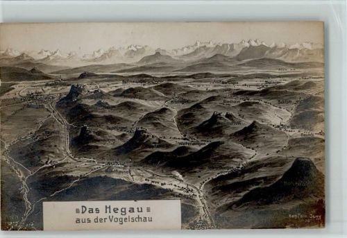 Das Hegau aus der Vogelschau Foto sign Felle 08 AK