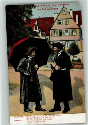 Nr. 3036? Fuchs Verlag Männer im Plausch, Regenschirm 1910 AK