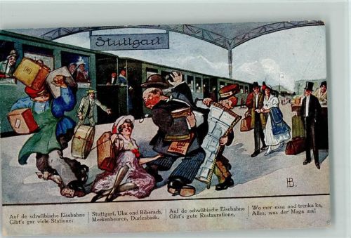 Schwäbische Eisenbahn , Serie 219 in 4 Bildern Nr. 4 AK