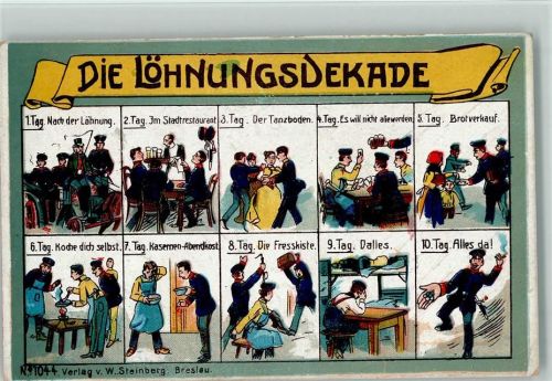 WK I Die Löhnungsdekade - Verlag Steinberg Nr. 1044 AK