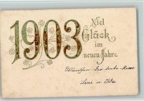 Neujahr - 1903 in Kupfergrün AK