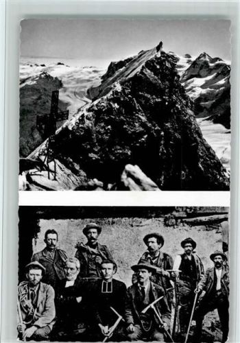 1960 Matterhorngipfel mit Kreuz , Abbe Carrel mit Führern von 1902 -