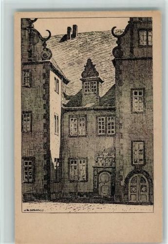 Friedberg Schloss Federzeichnung sign. Otto Ubbelohde