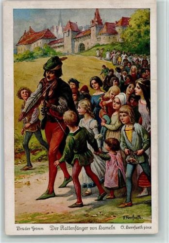 Der Rattenfänger von Hameln Nr. 6 Märchen AK Herrfurth, O.