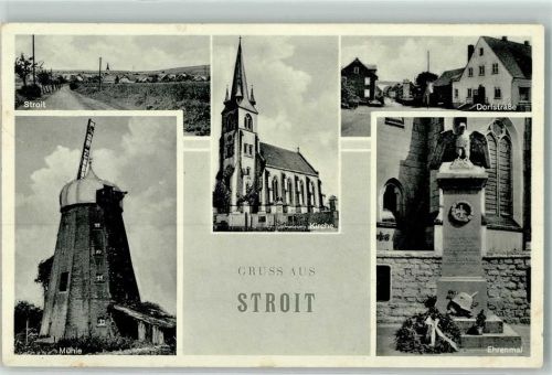 Stroit Windmühle Ehrenmal Kirche Dorfstraße