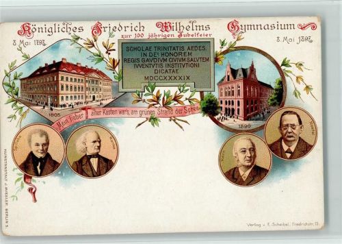Kreuzberg 1898 Friedrichstadt - Friedrich Wilhelm Gymnsium 100jähr. Jubelfeier - Ereignis