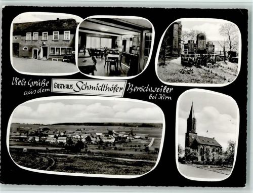 Berschweiler 1961 Gasthaus Schmidthöfer, Kriegerdenkmal, Verlag Hosser Nr. 253, gute Erhaltung AK
