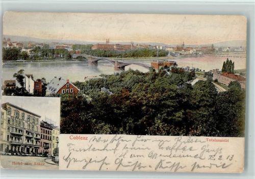 Koblenz 1907 Hotel zum Anker, Reinbrücke - Total AK