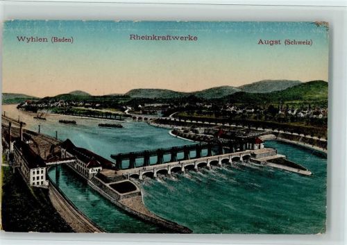 Wyhlen Rhein Kraftwerke, gute Erhaltung AK