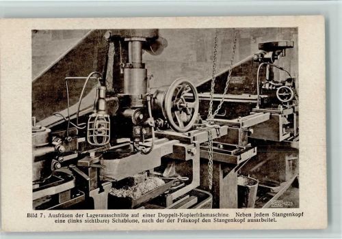 Hanomag Postkarte Nr. 1436 - Bild 7 - Ausfräsen der Lagerausschnitte, Fabriken, Berufe, Technik