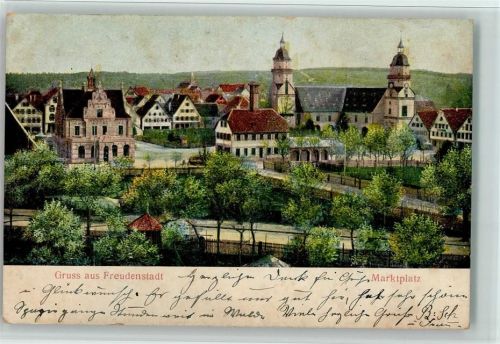W7290 Freudenstadt Reliefdruck Marktplatz Reliefdruck 1905