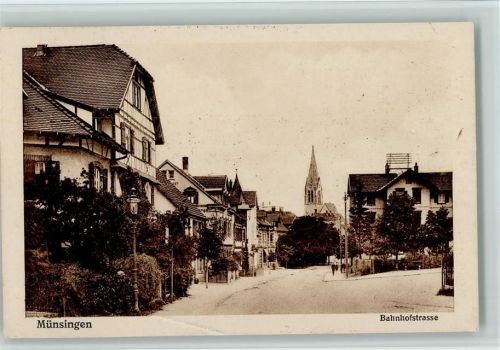 Münsingen Bahnhofstraße ca 1926 AK