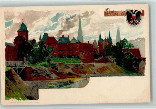 Lübeck 1898 Velten 189 AK Künstlerkarte - gute Erhaltung